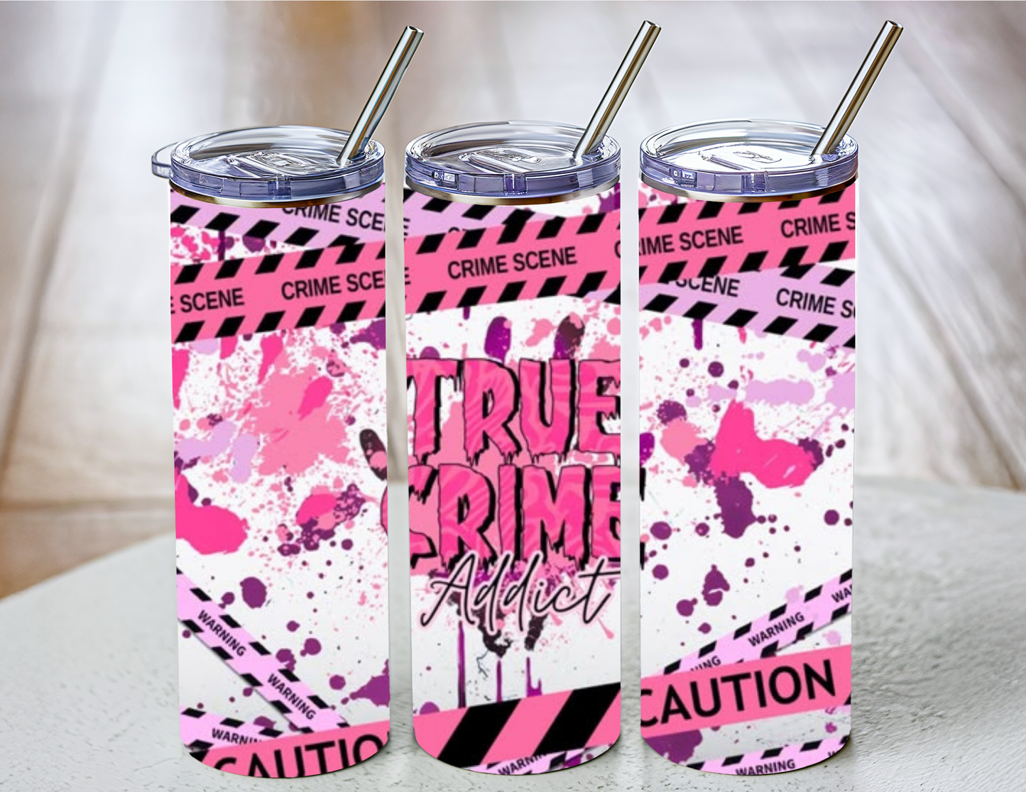Pink True Crime Tumbler